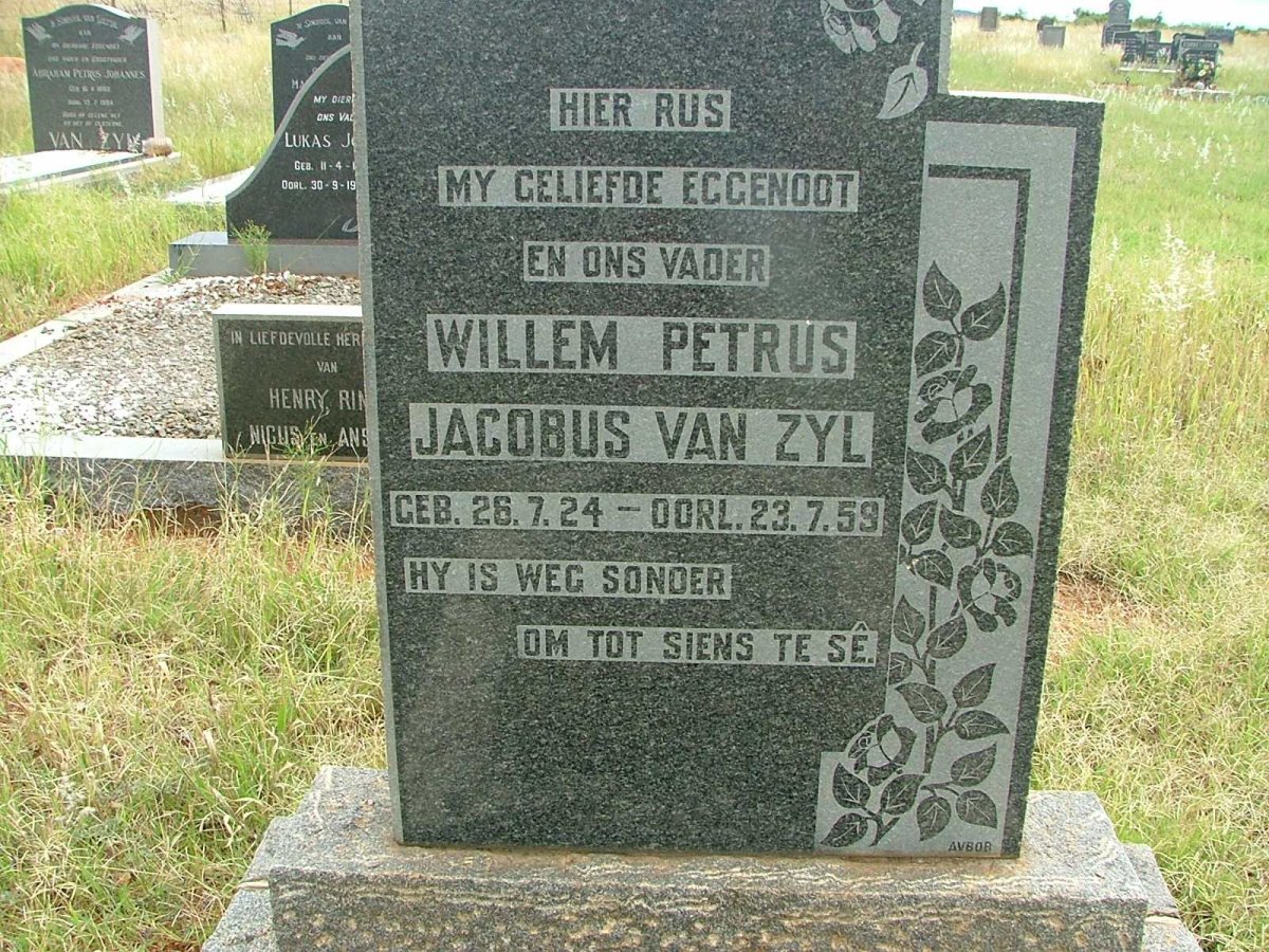 ZYL Willem Petrus Jacobus, van 1924-1959