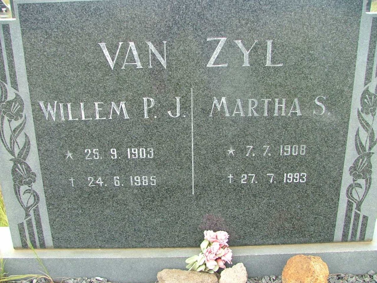 ZYL Willem P.J., van 1903-1985 &amp; Martha S.  1908-1993