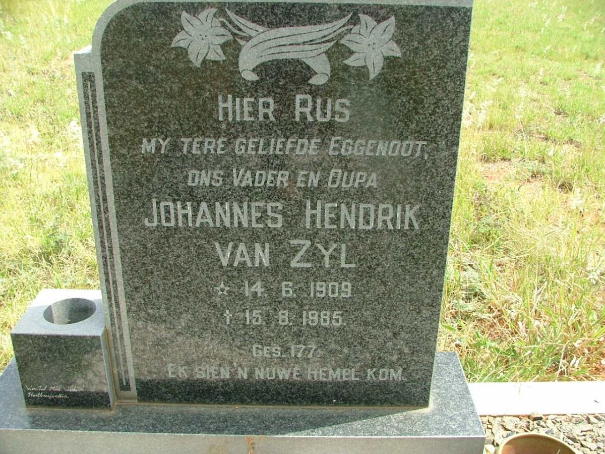 ZYL Johannes Hendrik, van 1909-1985