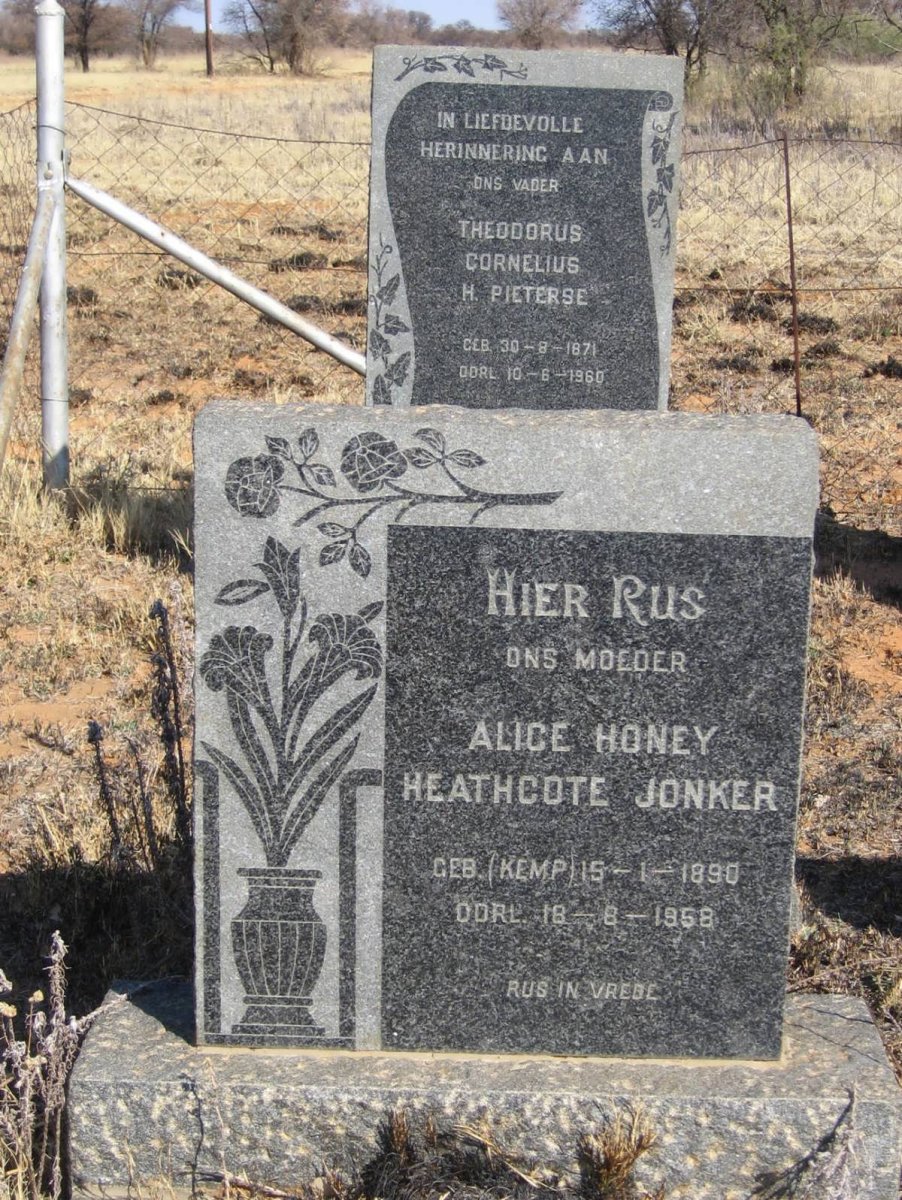 JONKER Alice Honey Heathcote nee KEMP 1890-1958