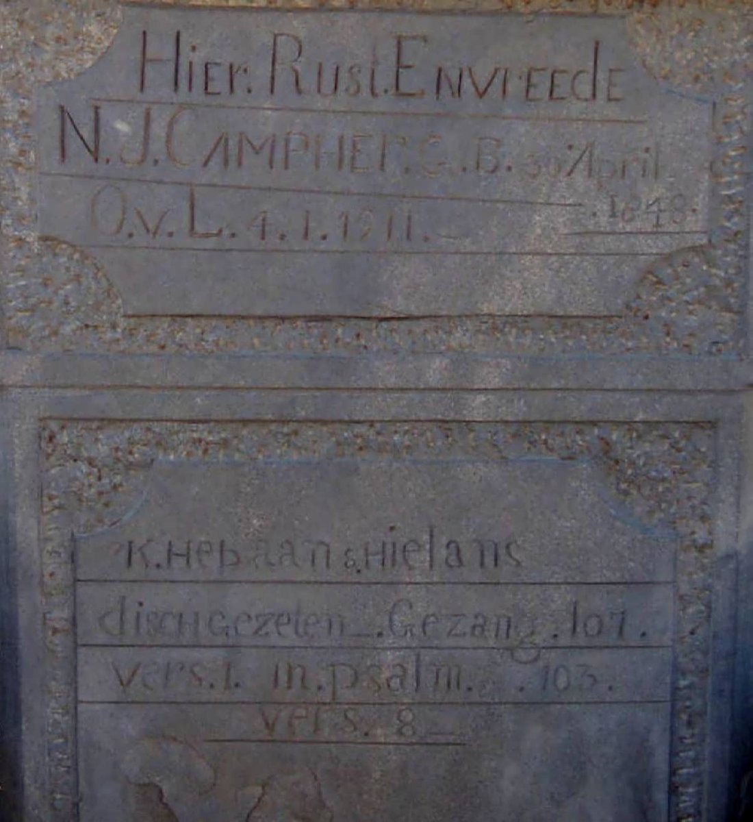 CAMPHER N.J. 1848-1911