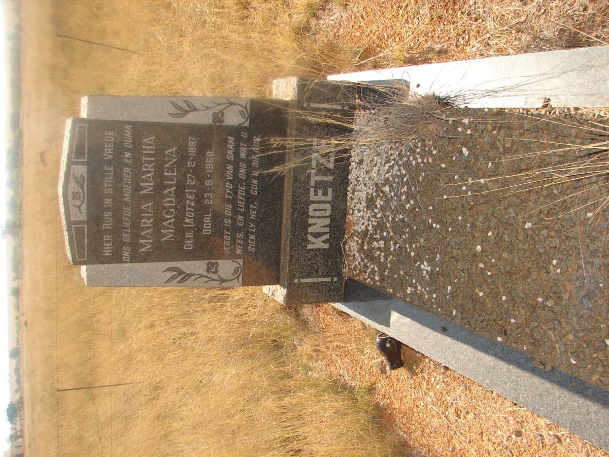 KNOETZE Maria Martha Magdalena nee KOTZE 1897-1968