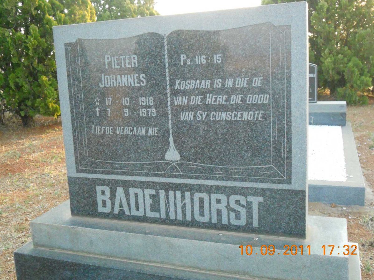 BADENHORST Pieter Johannes 1918-1979