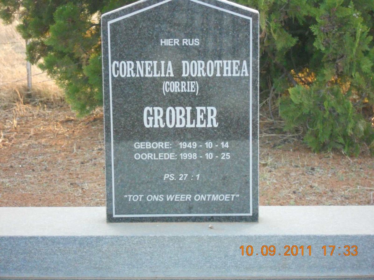 GROBLER Cornelia Dorothea 1949-1998