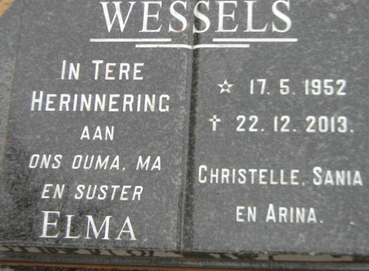 WESSELS Elma 1952-2013