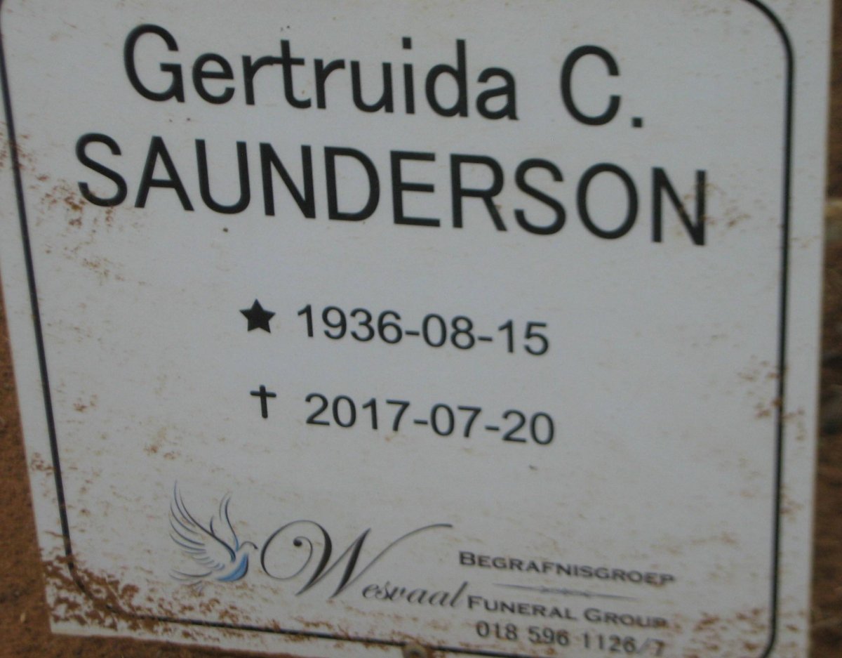 SAUNDERSON Gertruida C. 1936-2017