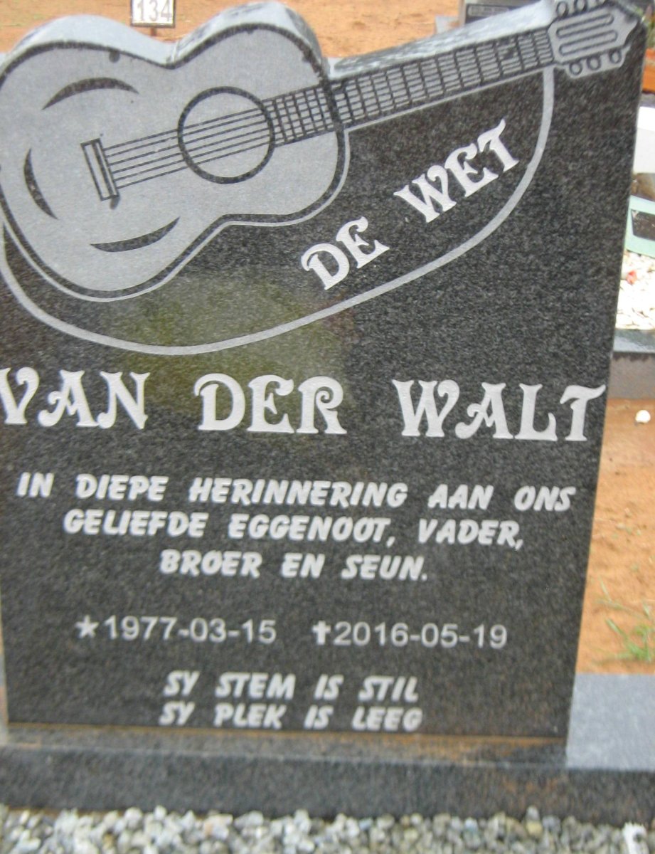 WALT de Wet, van der 1977-2016