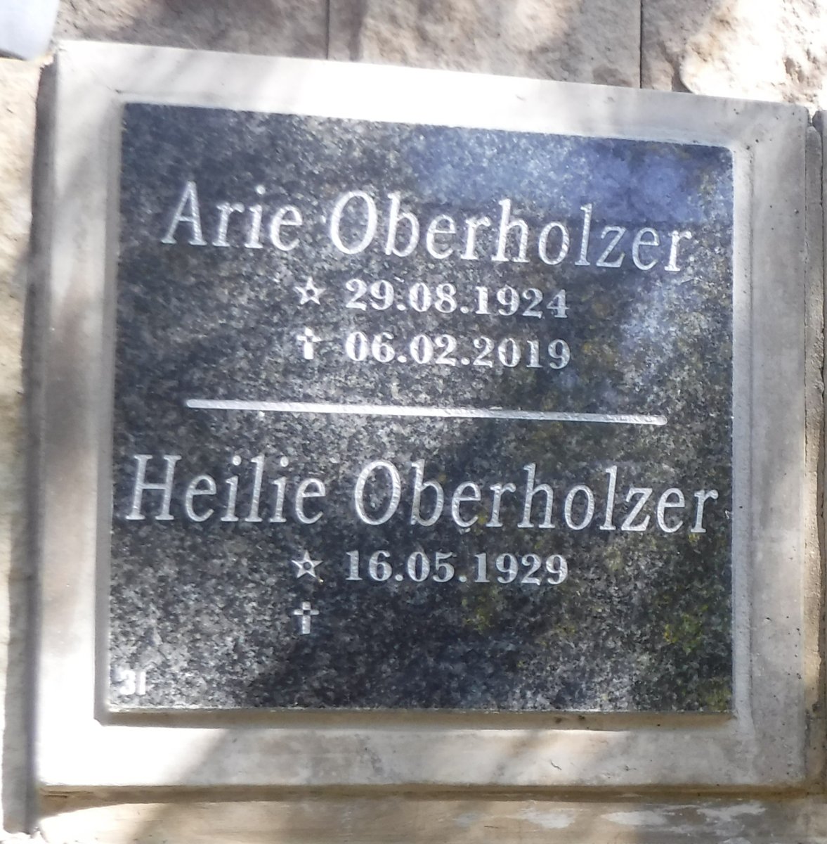 OBERHOLZER Arie 1924-2019 &amp; Heilie 1929-