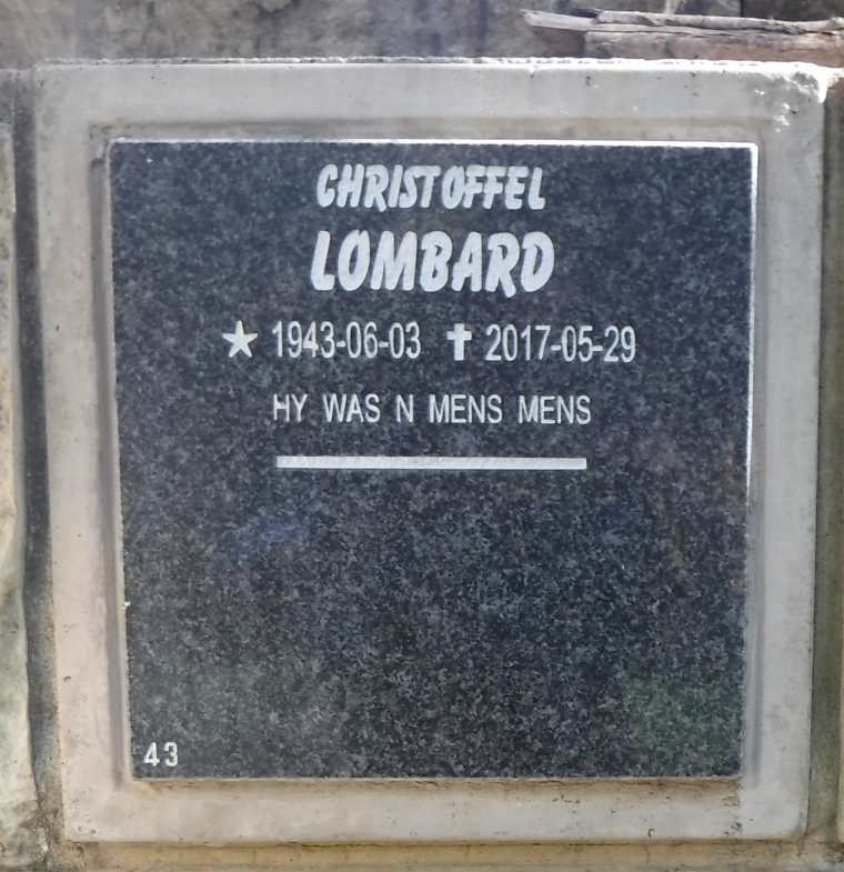 LOMBARD Christoffel 1943-2017