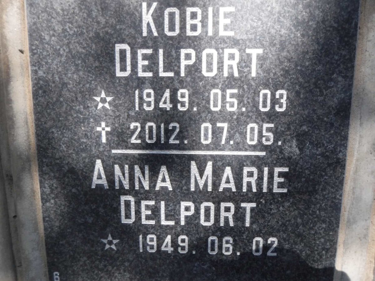 DELPORT Kobie 1949-2012 &amp; Anna Marie 1949 -