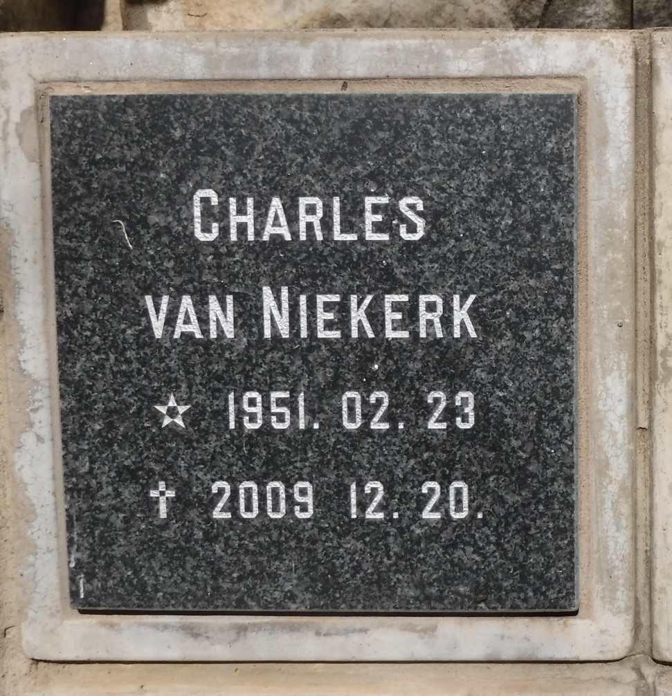 NIEKERK Charles, van 1951-2009