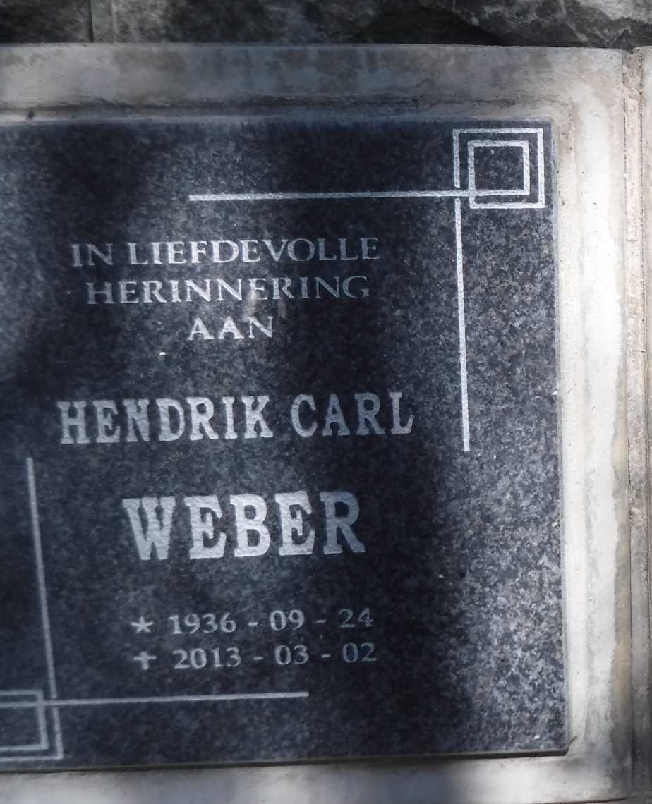 WEBER Hendrik Carl 1936-2013