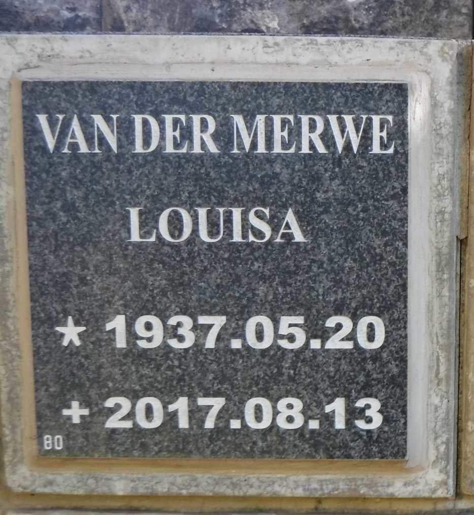 MERWE Louisa, van der 1937-2017