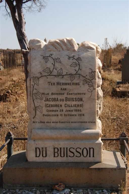 BUISSON Jacoba, du nee CILLIERS 1886-1918