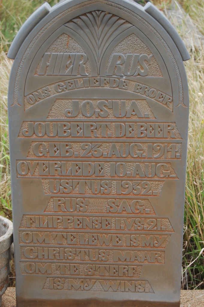 BEER Josua Joubert, de 1914-1932