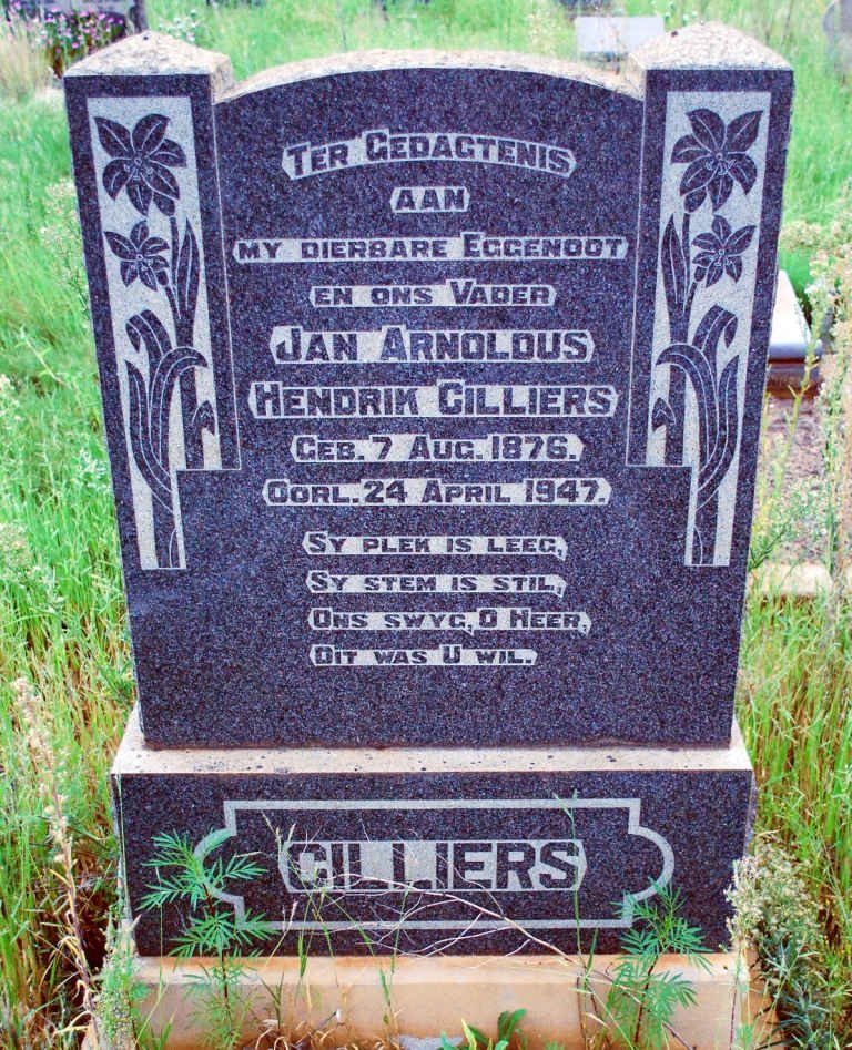 CILLIERS Jan Arnoldus Hendrik 1876-1947