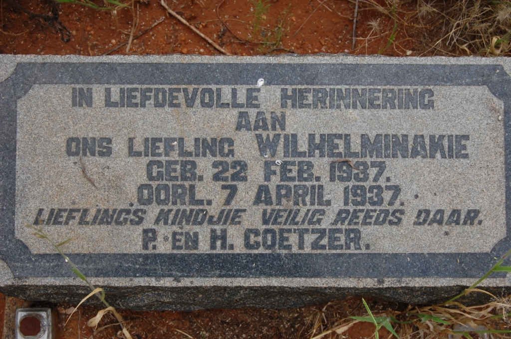 COETZER Wilhelminakie 1937-1937