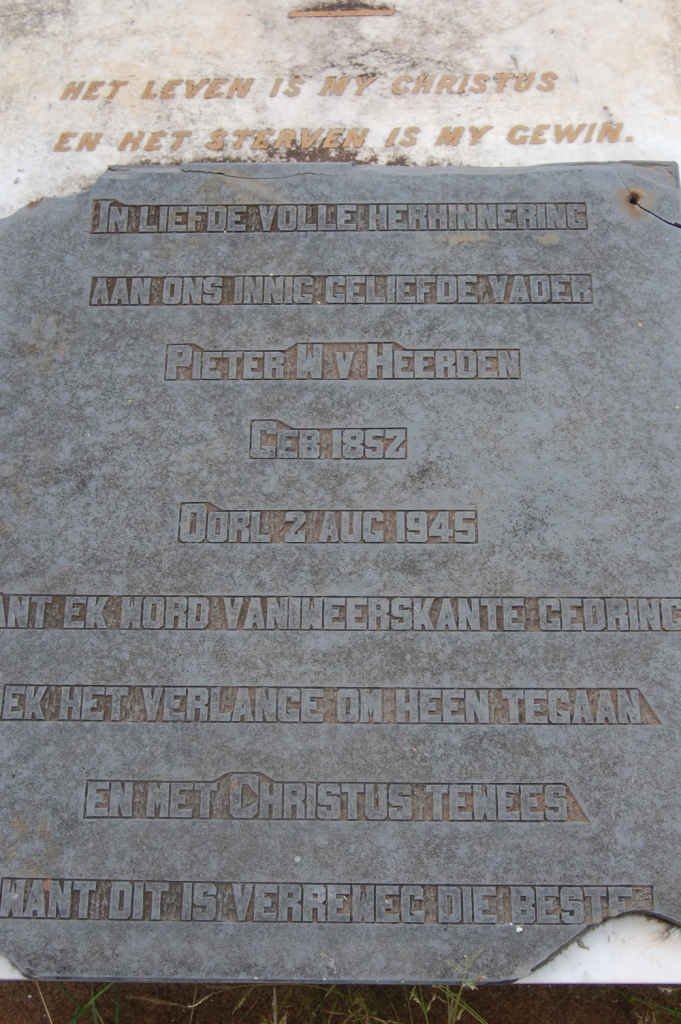 HEERDEN Pieter W., v. 1852-1945