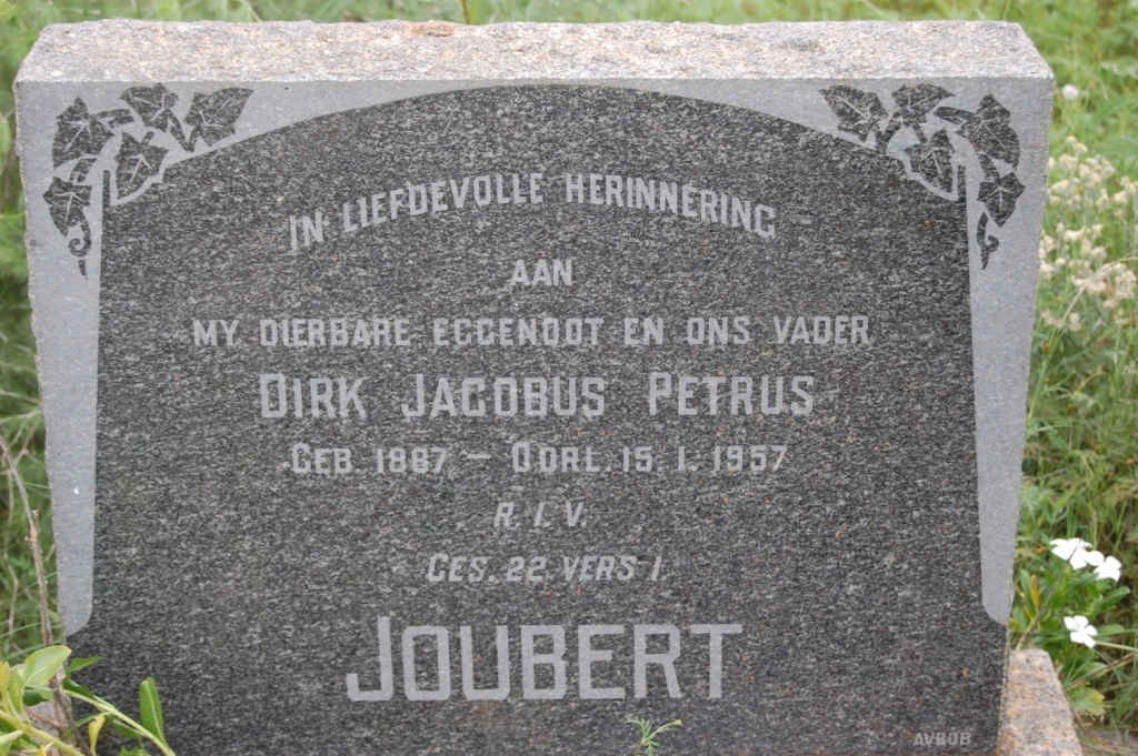JOUBERT Dirk Jacobus Petrus 1887-1957