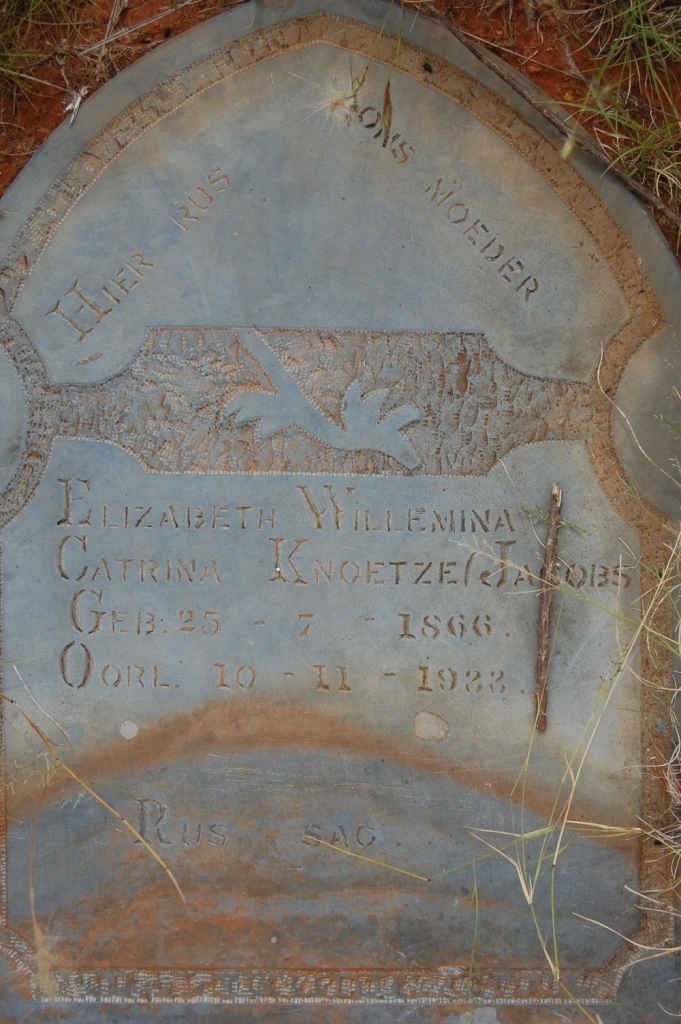 KNOETZE Elizabeth Willemina Catrina nee JACOBS 1866-1933