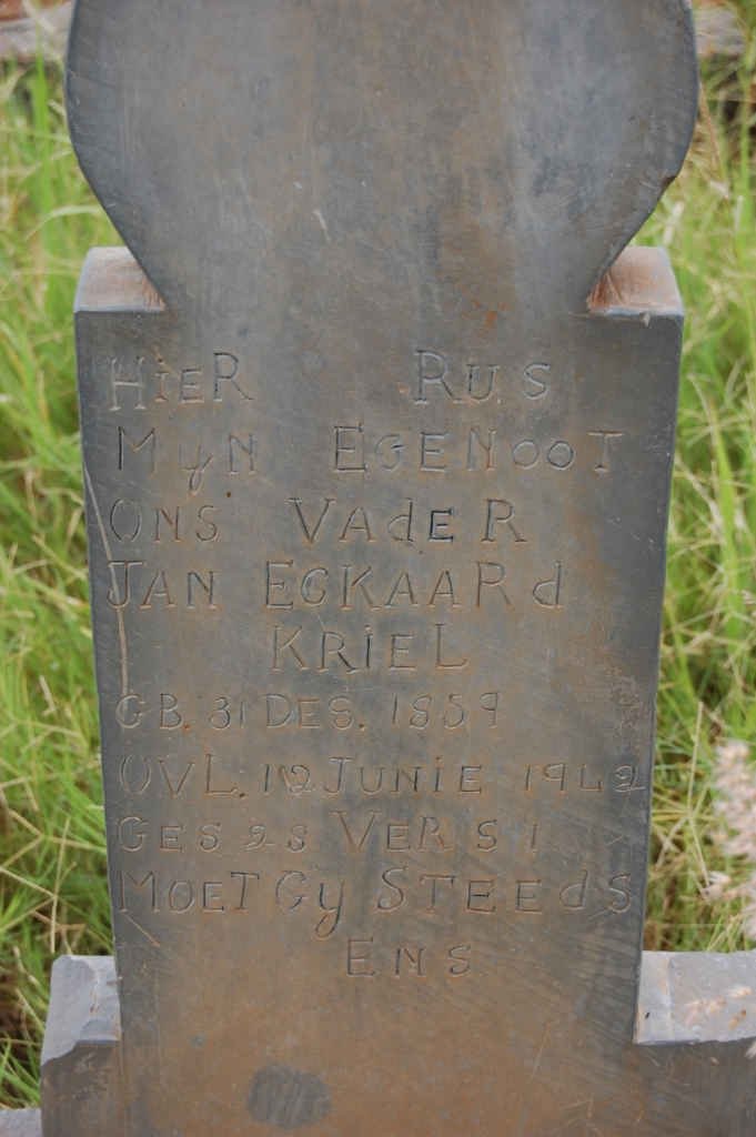KRIEL Jan Eckaard 1857-1943