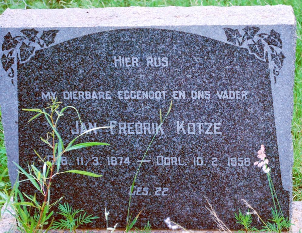 KOTZE Jan Frederik 1874-1958