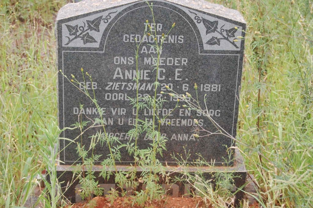 LOTTERING Annie C.E. nee ZIETSMAN 1881-19?5