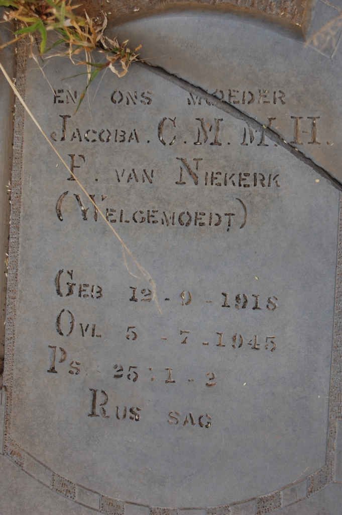 NIEKERK Jacoba C.M.M.H., van 1918-1945
