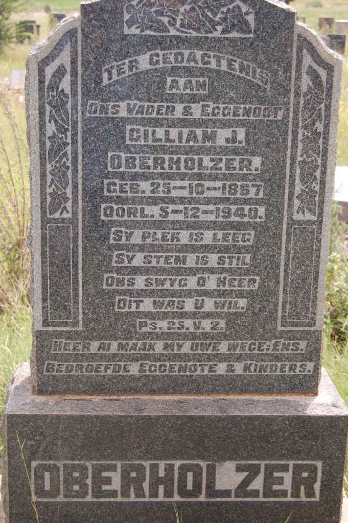 OBERHOLZER Gilliam J. 1867-1940