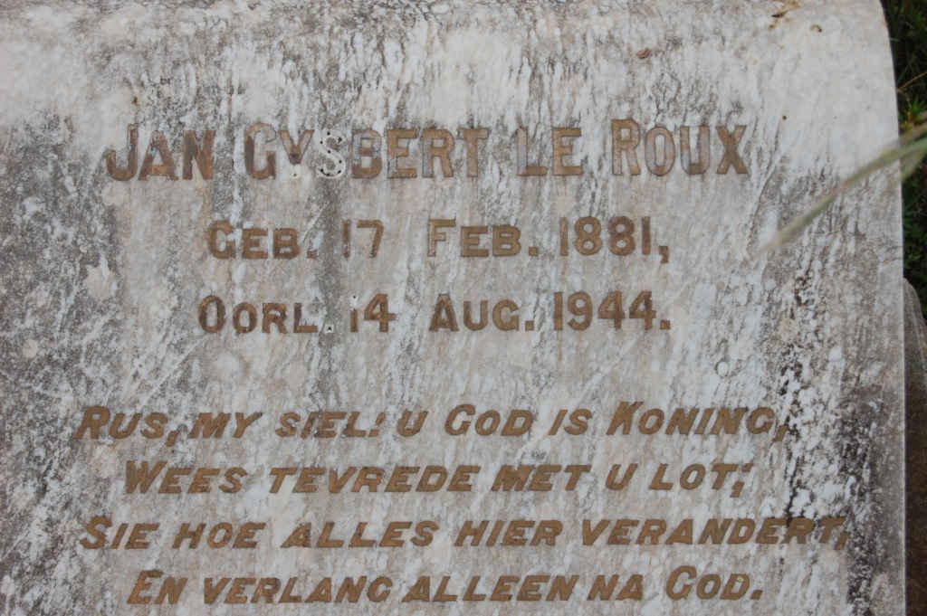 ROUX Jan Gysbert, le 1881-1944