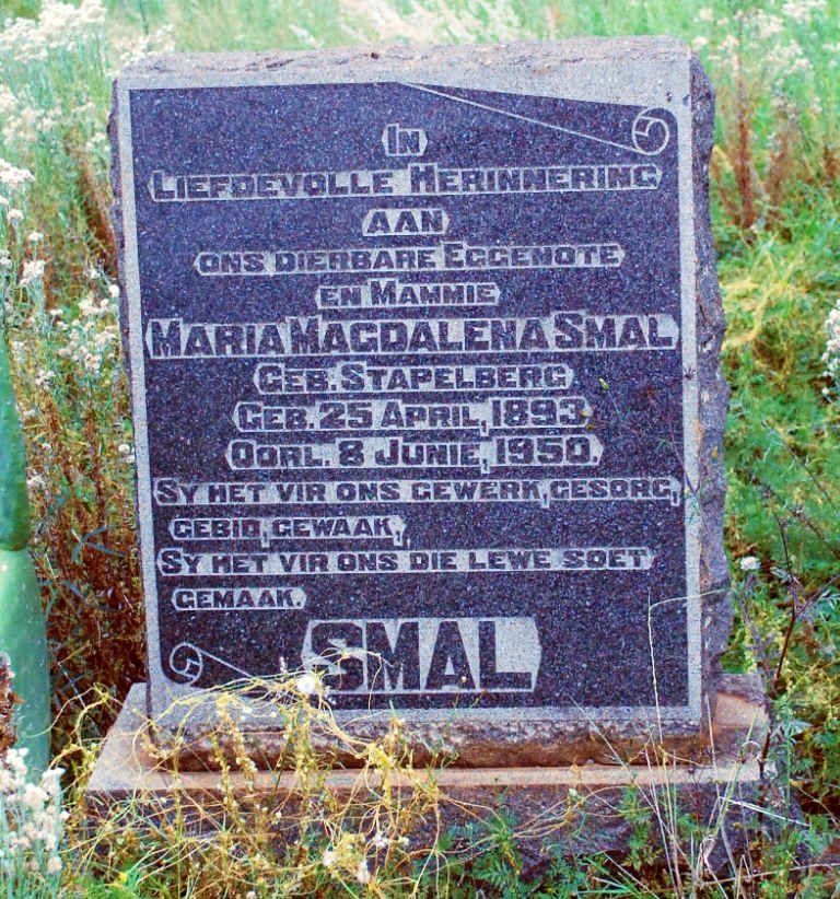 SMAL Maria Magdalena nee STAPELBERG 1893-1950