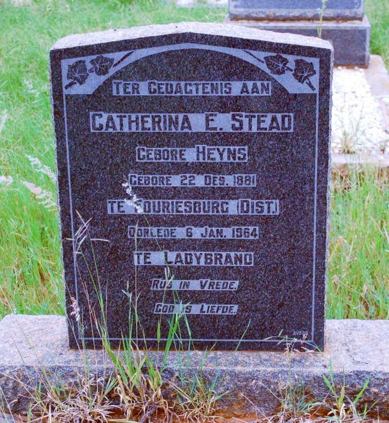 STEAD Catherina E. nee HEYNS