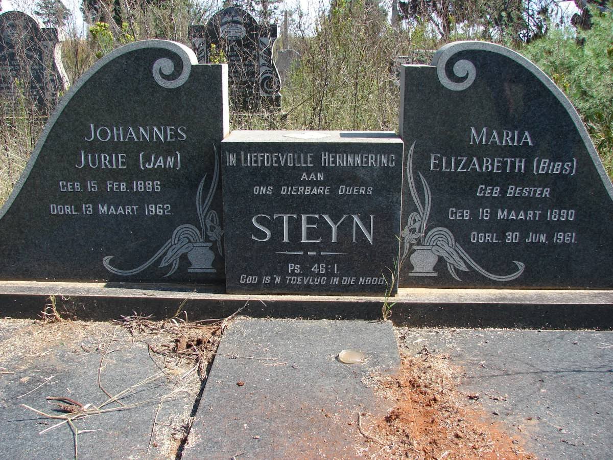 STEYN Johannes Jurie 1886-1962 &amp; Maria Elizabeth BESTER 1890-1961