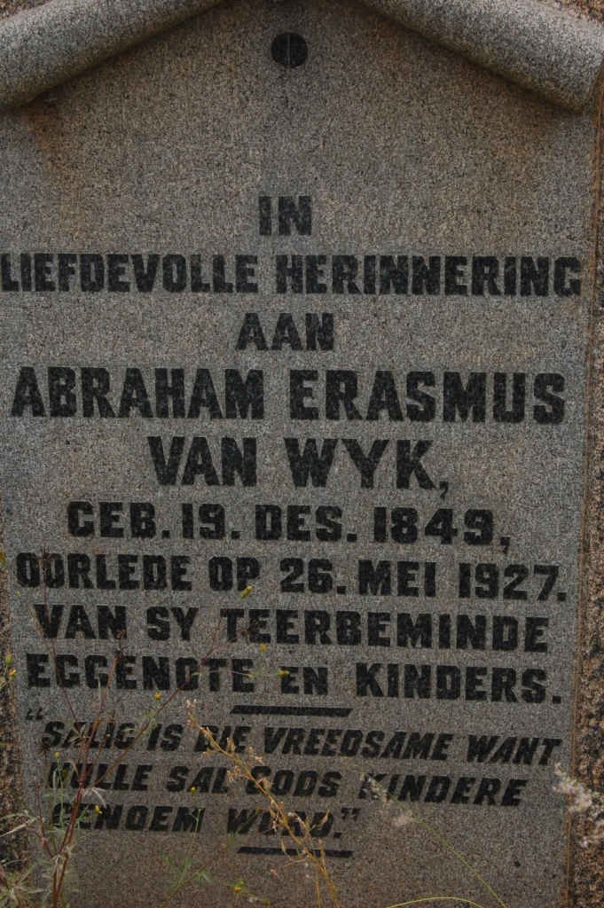 WYK Abraham Erasmus, van 1849-1927