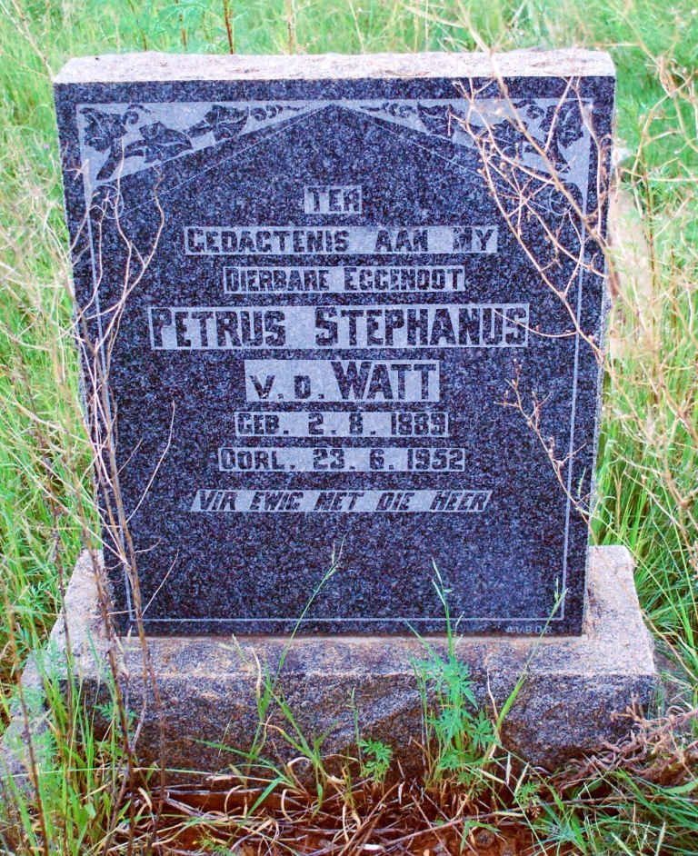 WATT Petrus Stephanus, v.d. 1889-1952