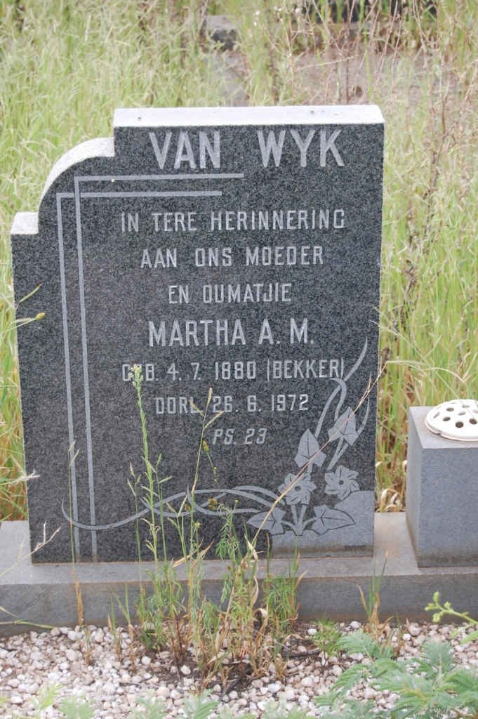 WYK Martha A.M., van nee BEKKER 1880-1972