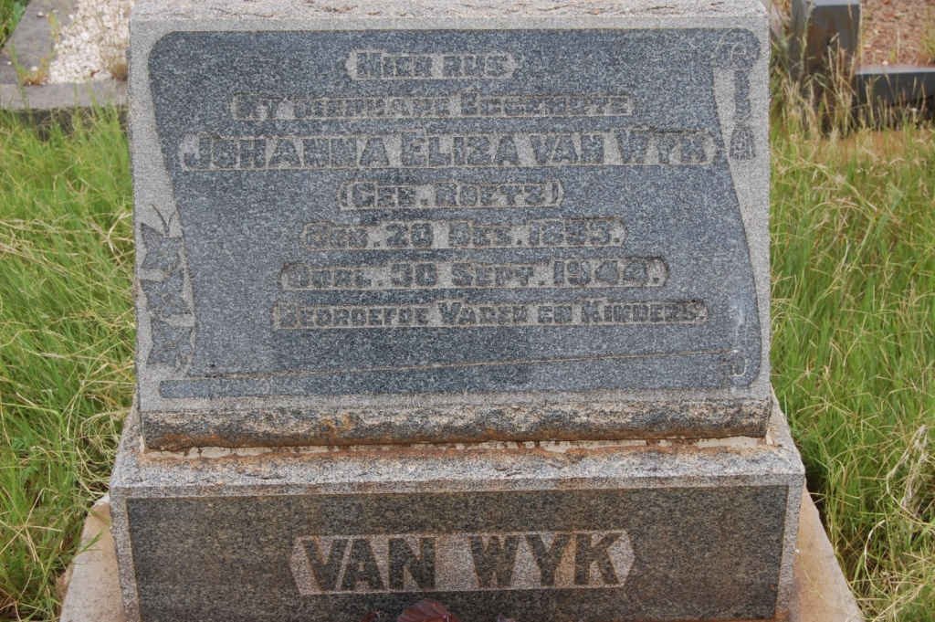 WYK Johanna Eliza, van nee ROETS 1895-1944
