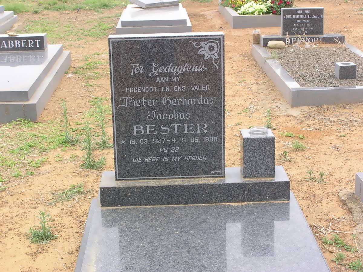 BESTER Pieter Gerhardus Jacobus 1927-1988