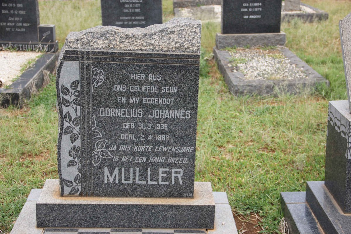 MULLER Cornelius Johannes 1936-1962