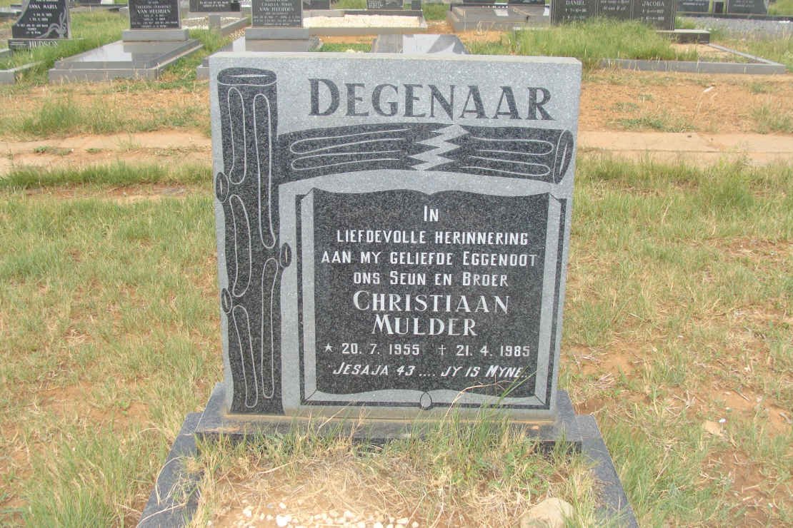 DEGENAAR Christiaan Mulder 1955-1985