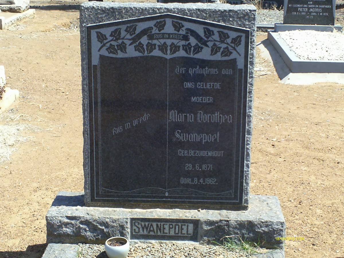 SWANEPOEL Maria Dorothea nee BEZUIDENHOUT 1871-1962