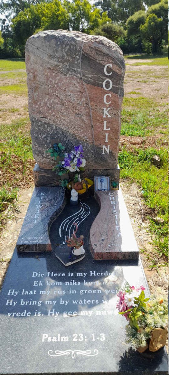 COCKLIN Kiewiet 1963-2016 &amp; Chrisilda 1967-