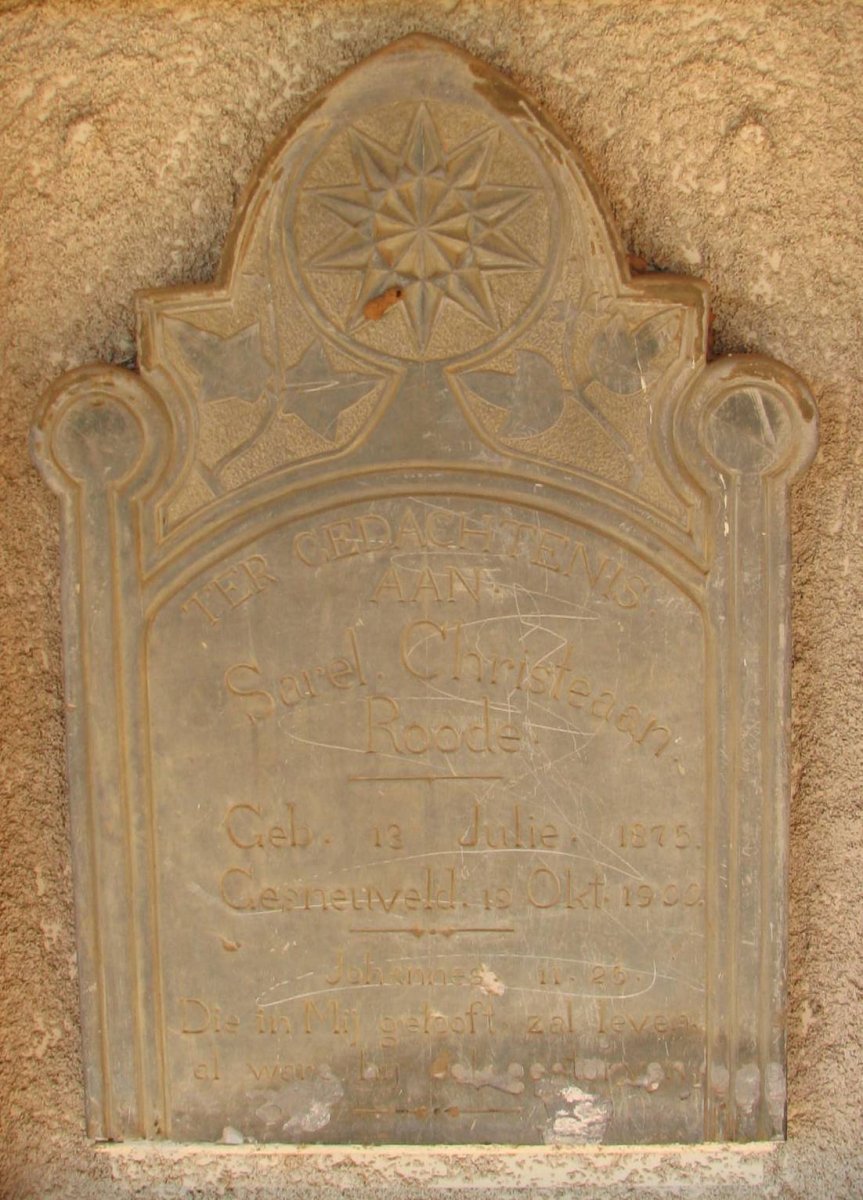 ROODE Sarel Christeaan 1875-1900