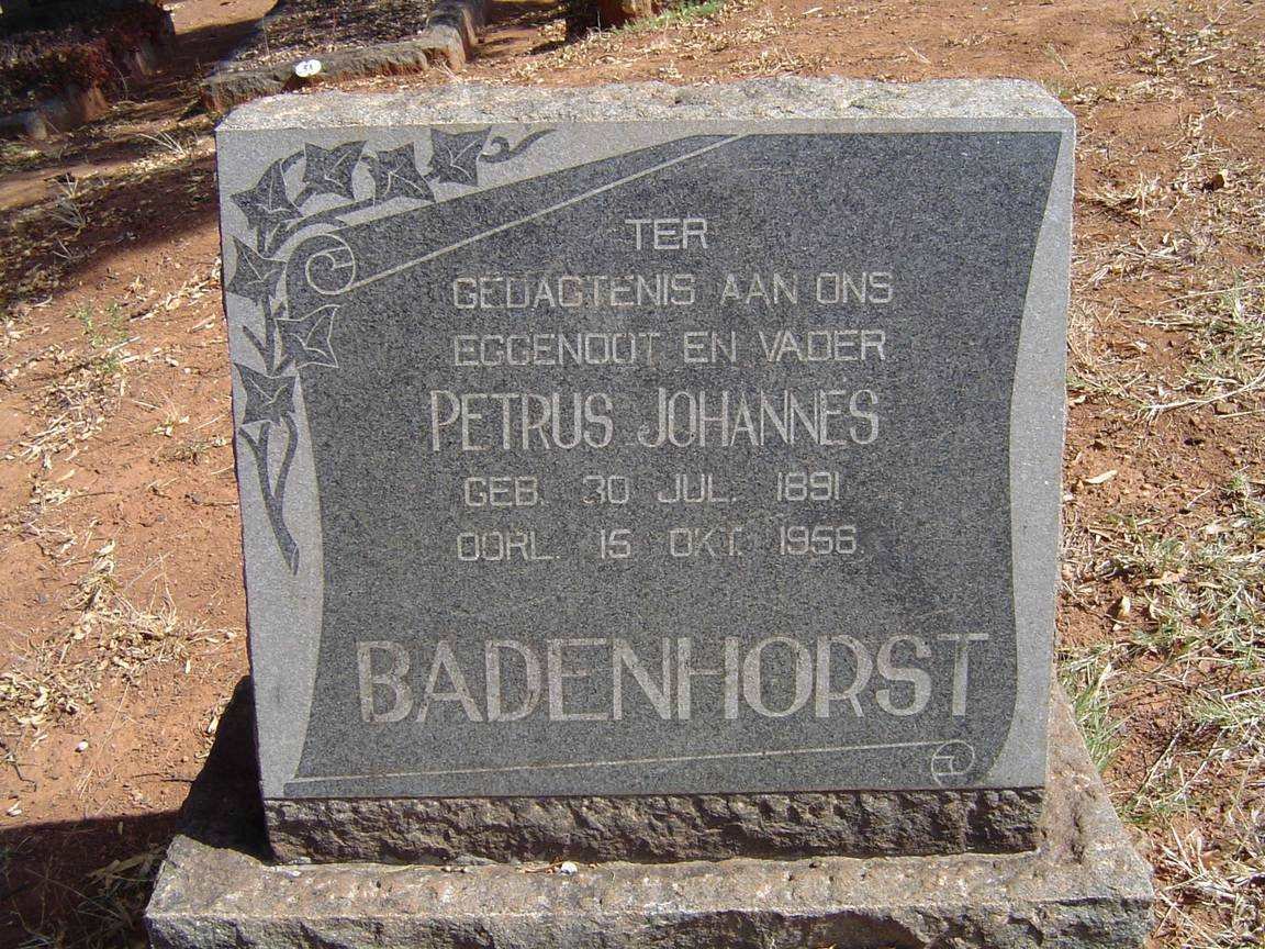 BADENHORST Petrus Johannes 1891-1956