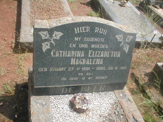 BEER Catharina Elizabetha Magdalena, de nee STUART 1891-1961