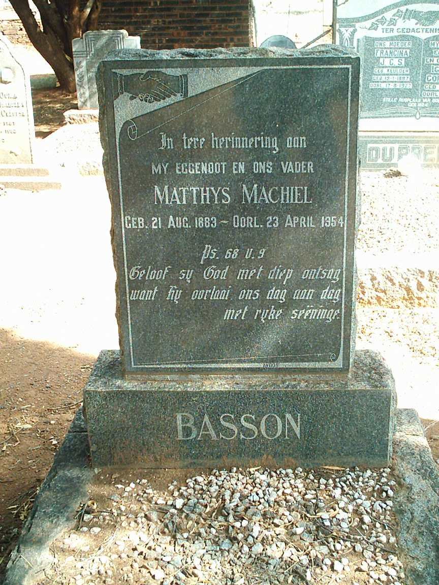 BASSON Matthys Machiel 1883-1954