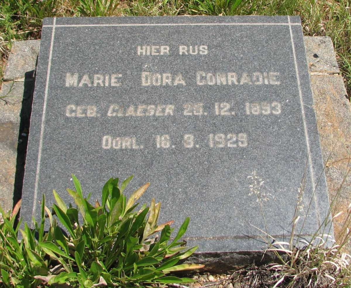CONRADIE Marie Dora nee GLAESER 1893-1929