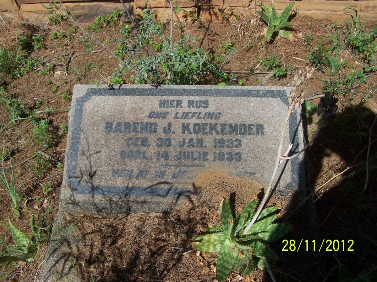 KOEKEMOER Barend J. 1933-1933