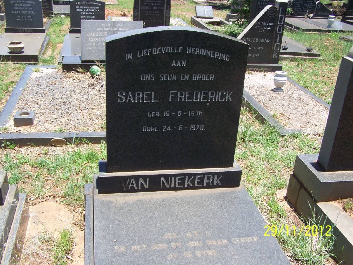 NIEKERK Sarel Frederick, van 1936-1978