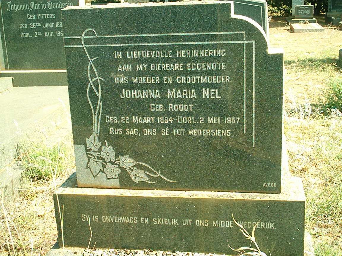 NEL Johanna Maria nee ROODT 1894-1957